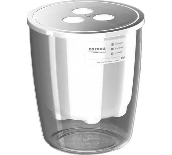 Изображение товара Ведерко для льда с щипцами BORA Н172хD155 мм, пластик, белое ПЛ-BO601b