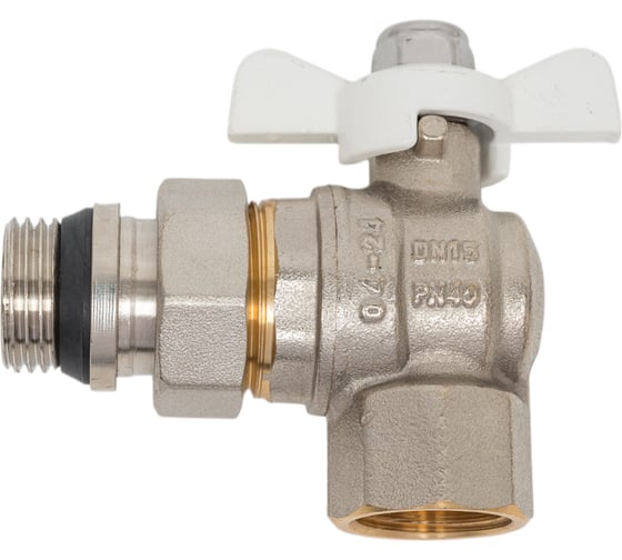 Изображение товара Шаровой кран MVI полнопроходной, угловой с полусгоном, с самоуплотняющимся кольцом 1/2" BV.523.04