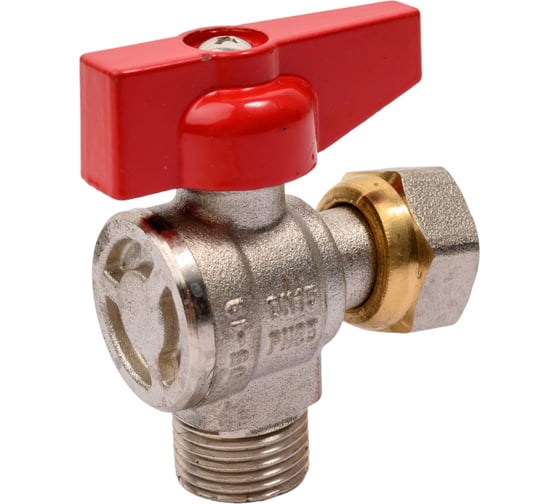 Изображение товара Шаровой кран MVI полнопроходной, угловой с накидной гайкой 1/2", внутренняя-наружная BV.533.04