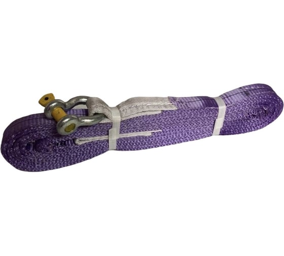 Изображение товара Буксировочный текстильный строп Сталь-91 30мм 9т 6м 2 слоя+скоба 4687202227488