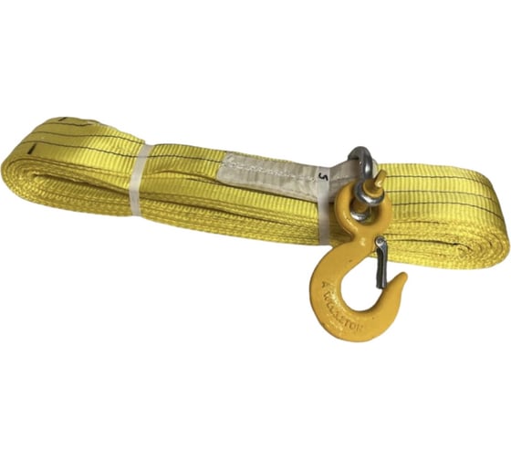 Изображение товара Буксировочный текстильный строп Сталь-91 90мм 21т 6м 2 слоя+скоба и крюк 4687202227624