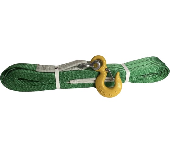 Изображение товара Буксировочный текстильный строп Сталь-91 60мм 14т 5м 2 слоя+скоба и крюк 4687202227556
