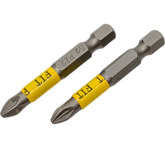 Изображение товара Биты кованые Профи односторонние (2 шт; PZ2; 50 мм; сталь S2) FIT 57515