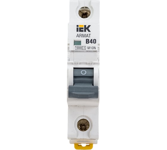 Изображение товара Автоматический выключатель IEK ARMAT M10N 1P B 40А AR-M10N-1-B040