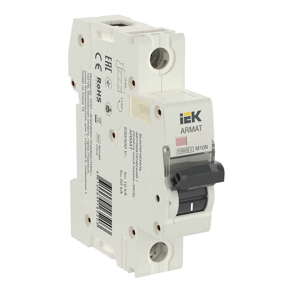 Изображение товара Автоматический выключатель IEK ARMAT M10N 1P C 3A для защиты электросетей