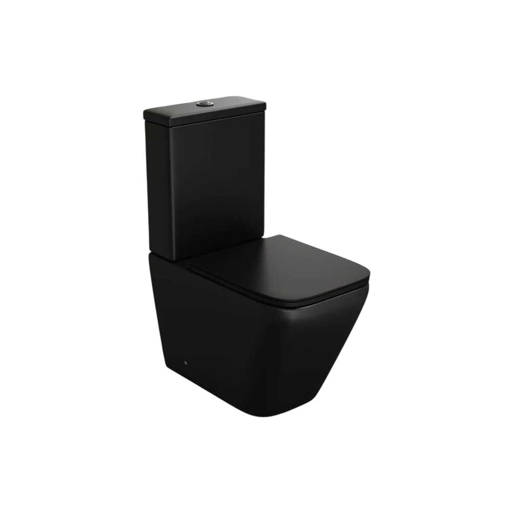 Изображение товара Унитаз напольный безободковый Teymi Helmi Vortex Black, торнадо, быстросъемное сиденье с микролифтом T40328 ЦБ-00305158