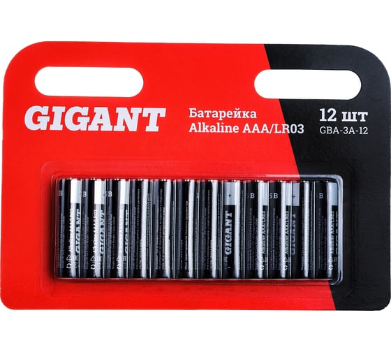 Изображение товара Батарейка Gigant Alkaline ААА/LR03 блистер 12 шт. GBA-3A-12