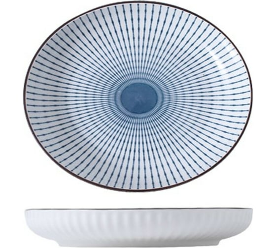 Изображение товара Тарелка Kitchen, Japanese Collection, цвет голубой, D17,5см (полоски) ZDK 371595