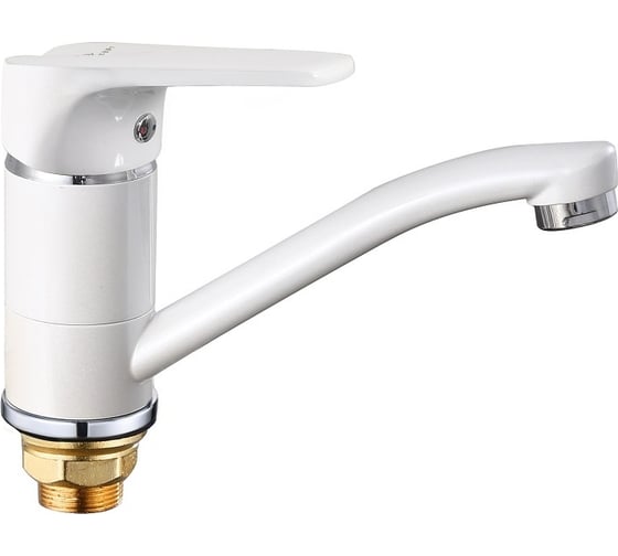 Изображение товара Смеситель для раковины MYNAH высота 113 мм, белый, поворотный излив, латунь M4918J