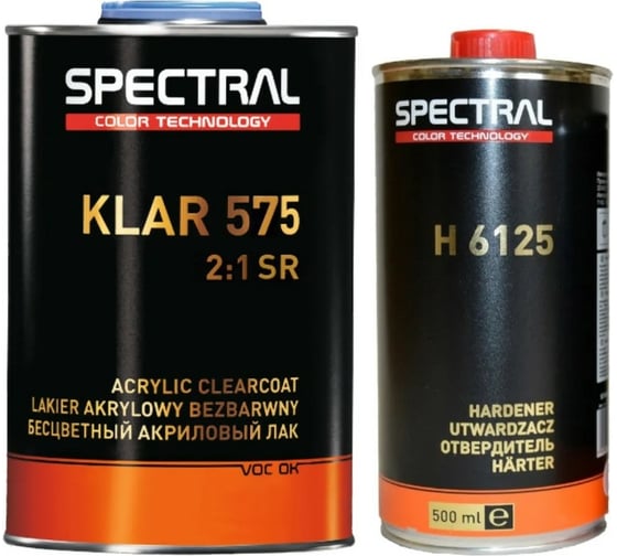 Изображение товара Акриловый лак NOVOL SPECTRAL KLAR 575 2К прозрачный, 2+1, банка 1 л, с отвердителем 0.5 л 88001