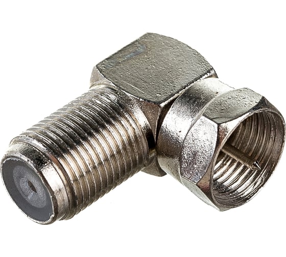 Изображение товара Переходник DORI F штекер - F гнездо металл угловой 2335