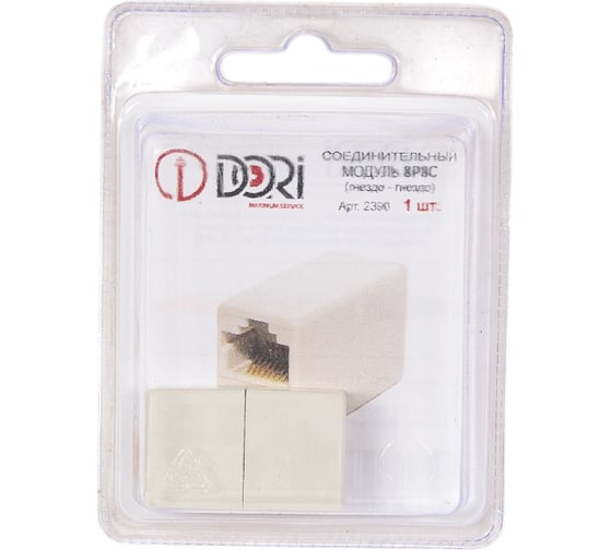 Изображение товара Соединительный модуль DORI 8P8C гнездо RJ-12 - гнездо RJ-12 2390