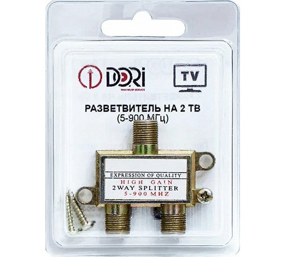 Изображение товара Разветвитель DORI на 2 TV 5-1000 MHz на F эконом 2300-1