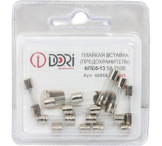 Изображение товара Плавкая вставка DORI ВПБ6-13 5А 250В 10 шт 40989