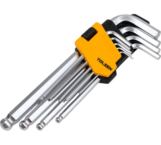 Изображение товара Набор шестигранников TOLSEN 9 предметов, с шаром, средний 20053