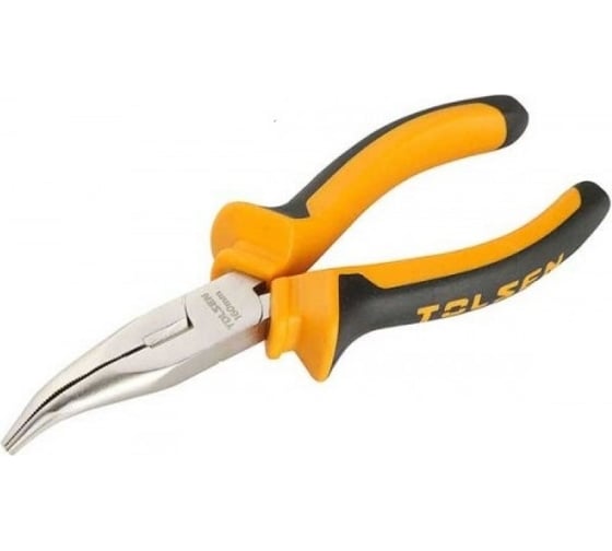 Изображение товара Тонкогубцы TOLSEN изогнутые 160 мм комбинированные рукоятки 10008
