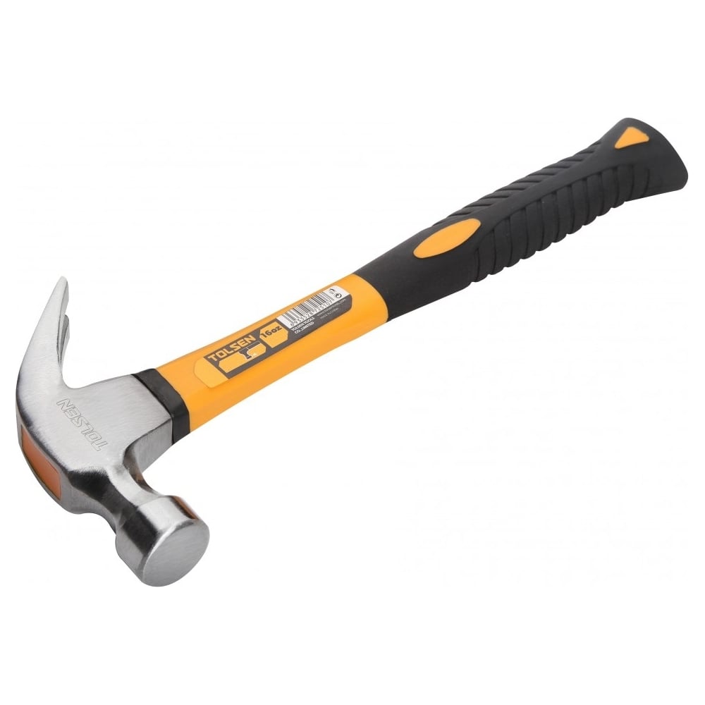 Изображение товара Молоток столяра TOLSEN 560 г с фибергласовой рукояткой, круглым бойком