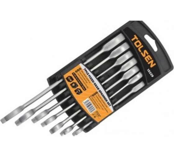 Изображение товара Набор комбинированных трещеточных ключей TOLSEN 7 предметов 15229