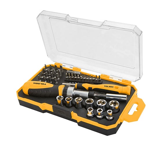 Изображение товара Набор инструментов TOLSEN 1/4'' 42 предмета головки и биты 20041