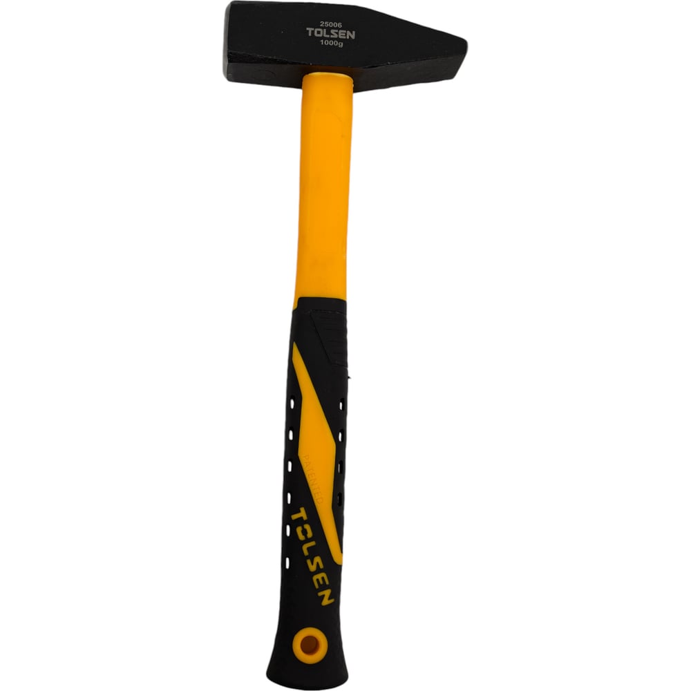 Изображение товара Слесарный молоток TOLSEN 1000 г с фибергласовой рукоятью и квадратным бойком