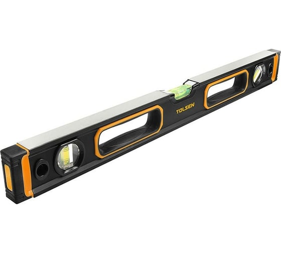 Изображение товара Алюминиевый уровень TOLSEN фрезерованный, ударопрочный, магнит, 3 глазка 60 см 35112