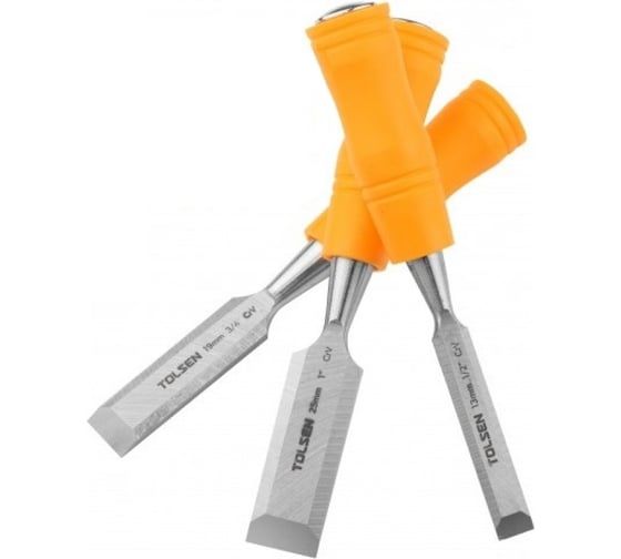 Изображение товара Набор стамесок TOLSEN с пластиковой рукояткой, 3 предмета 13, 19, 25 мм 25380