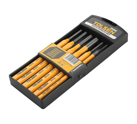 Изображение товара Набор пробойников TOLSEN 6 предметов, в пластиковом кейсе 25090