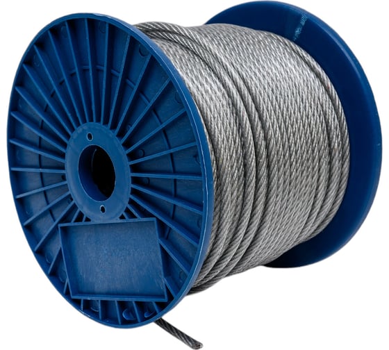 Изображение товара Стальной трос в ПВХ оплетке МЕТАЛЛСЕРВИС DIN 3055, 5/6, 100 м 1230963