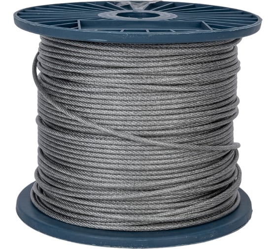 Изображение товара Стальной трос в ПВХ оплетке МЕТАЛЛСЕРВИС DIN 3055, 3/4, 200 м 1230955