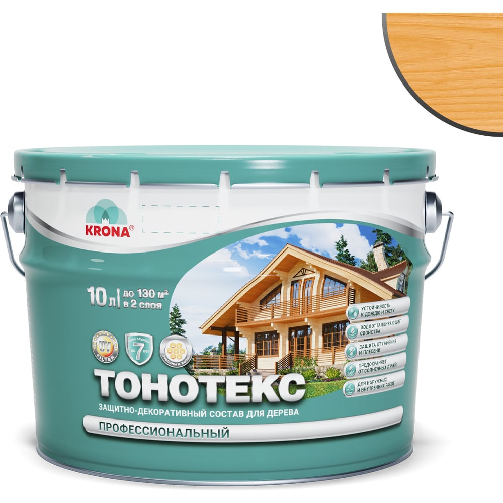 Изображение товара Защитно-декоративный состав для дерева KRONA Тонотекс калужница 10л