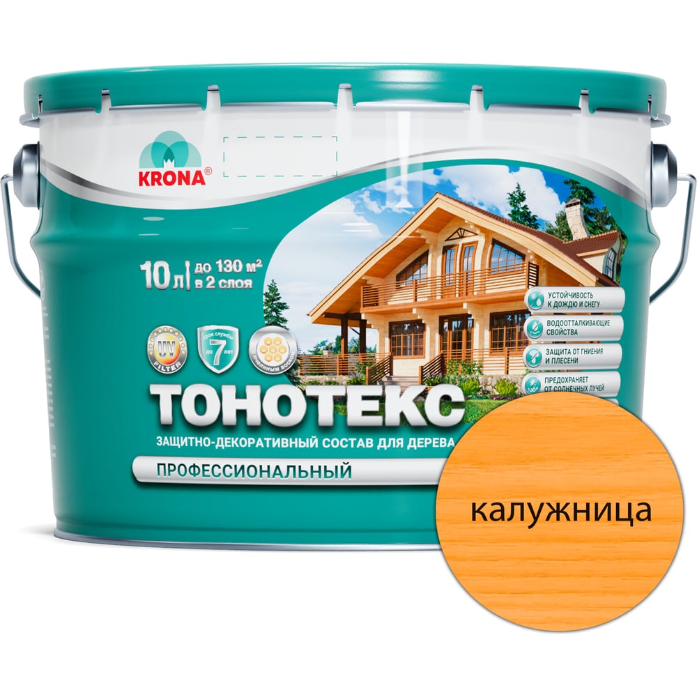 Изображение товара Защитно-декоративный состав для дерева KRONA Тонотекс калужница 10л