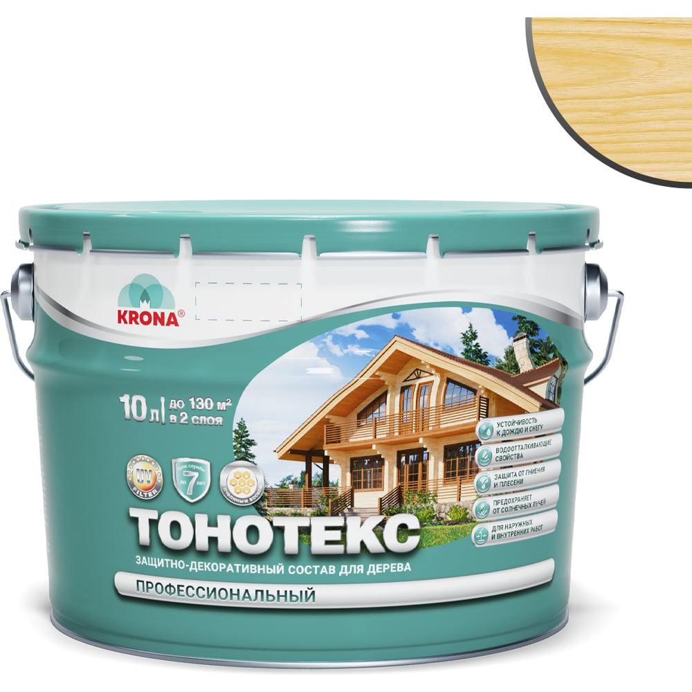 Изображение товара Защитно-декоративный состав для дерева KRONA Тонотекс 10л сосна