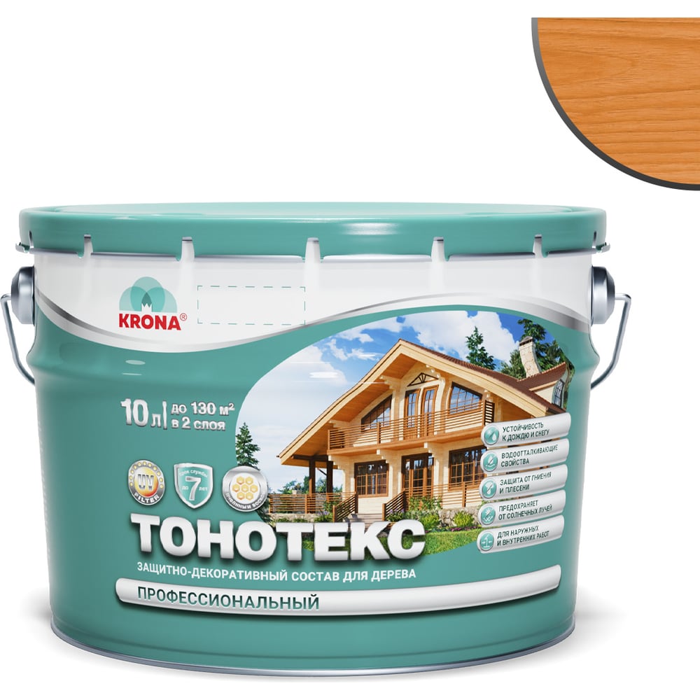 Изображение товара Защитно-декоративный состав для дерева KRONA Тонотекс орегон 10 л