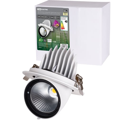 Изображение товара Встраиваемый светильник TDM ELECTRIC поворотный Акцент-1 LED DSL-01-040-WW 40 Вт, 24 градуса, 3000 К, 90 Ra, SQ0369-0402
