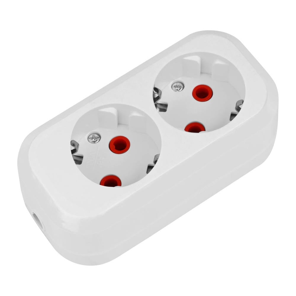 Изображение товара Розеточная колодка TDM ELECTRIC 2 гнезда 16A 250V белая