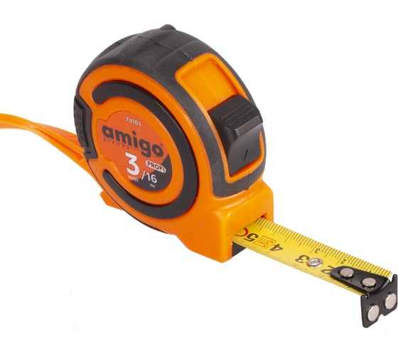 Изображение товара Рулетка измерительная ПРОФИ 3 м магнитная AMIGO 74101
