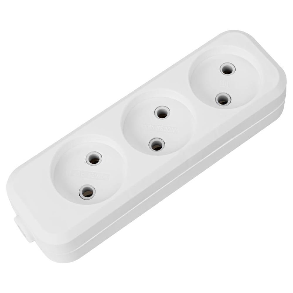 Изображение товара Розеточная колодка TDM ELECTRIC 3 гнезда 10А 250В белая