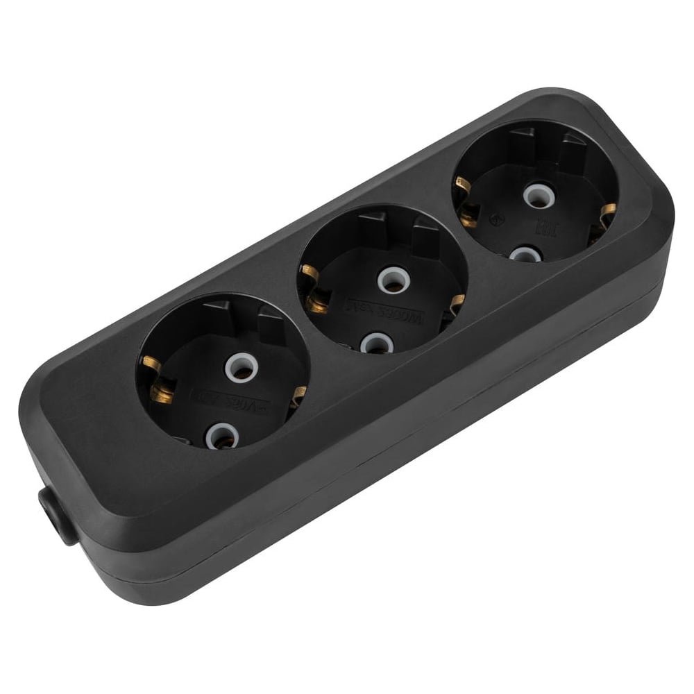 Изображение товара Розеточная колодка TDM ELECTRIC 3 гнезда 16А 250В черная