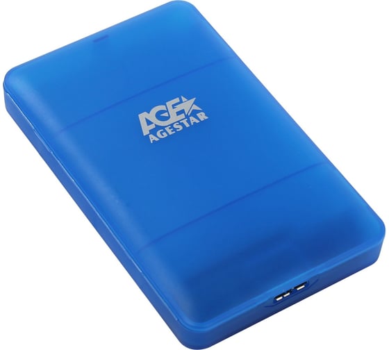 Изображение товара Внешний корпус AgeStar USB 3.0 2.5" SATAIII HDD/SSD, USB 3.0, пластик, синий, 3UBCP3 (BLUE)