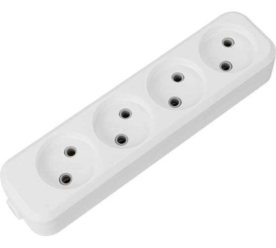 Изображение товара Розеточная колодка TDM ELECTRIC 4 гнезда 2П б/з 10А 250В белая серии Народная SQ1806-0419