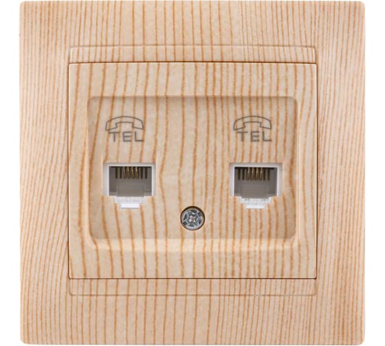 Изображение товара Розетка TDM ELECTRIC двойная телефонная RJ11 сосна серии "Лама" SQ1815-0318