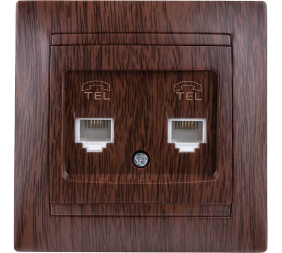 Изображение товара Двойная телефонная розетка TDM ELECTRIC RJ11 венге Лама SQ1815-0418