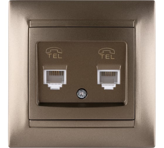 Изображение товара Розетка двойная телефонная RJ11 бронза серия "Лама" TDM ELECTRIC SQ1815-0718