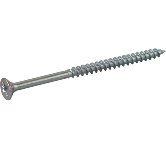 Изображение товара Универсальный саморез Квадра 6x110 белый, потайная голова, цинк, кор. 100 шт. 603110010001