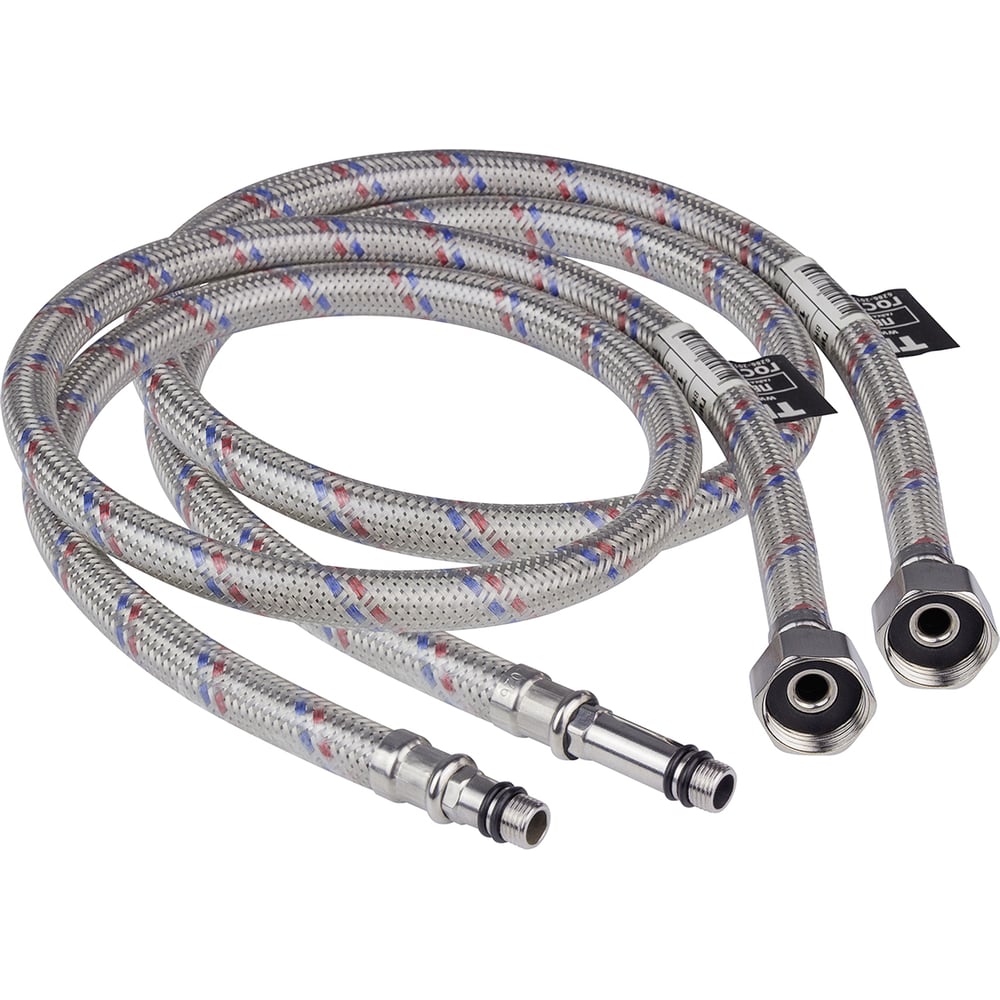 Гибкая подводка для смесителя TEBO 1/2"хМ10 г/ш 1,2м комплект 2шт (EPDM, нержавейка в ПВХ, сталь) T-ГП.304.М10-1835.12.CN