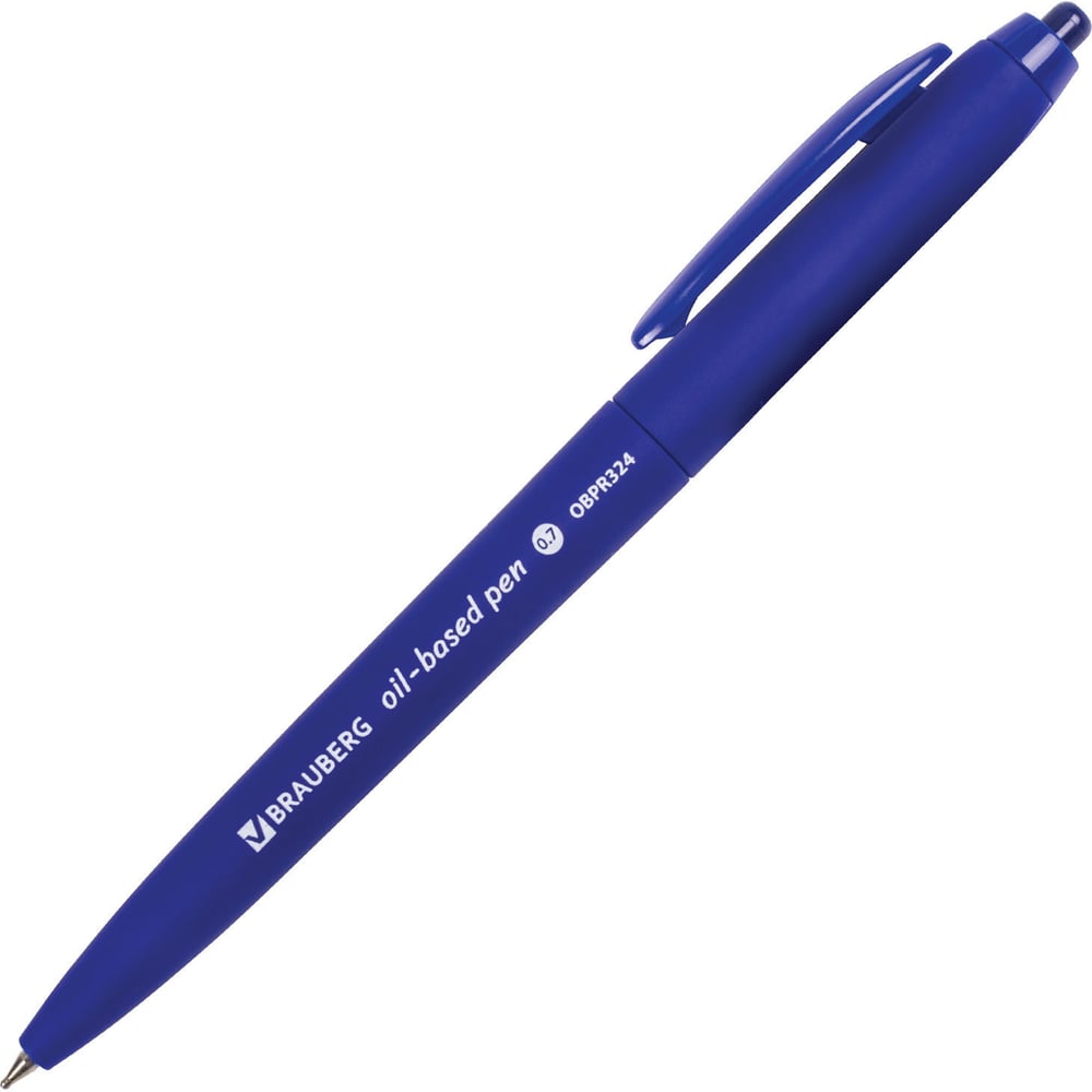 Изображение товара Ручка шариковая автоматическая BRAUBERG Sky Blue синяя, линия 0.35 мм, комплект 12 шт 881301