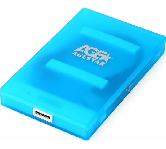 Изображение товара Внешний корпус AgeStar USB 3.0 2.5" SATAIII HDD/SSD, USB 3.0, пластик, синий, 3UBCP1-6G (BLUE)