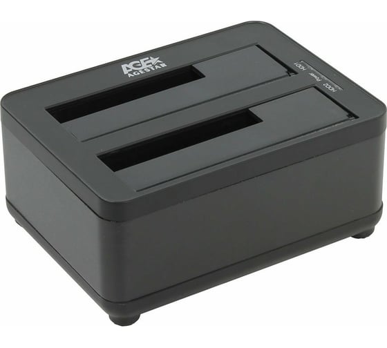 Изображение товара Докстанция AgeStar USB 3.0 2x2,5"/3,5" SATAIII, clone, пластик+алюминий, черная, 3UBT8 (BLACK)