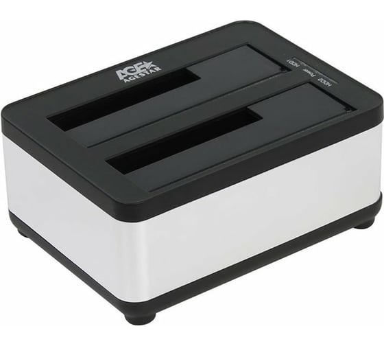 Изображение товара Докстанция AgeStar USB 3.0 2x2,5"/3,5" SATAIII, clone, пластик+алюминий, серебр, 3UBT8 (SILVER)