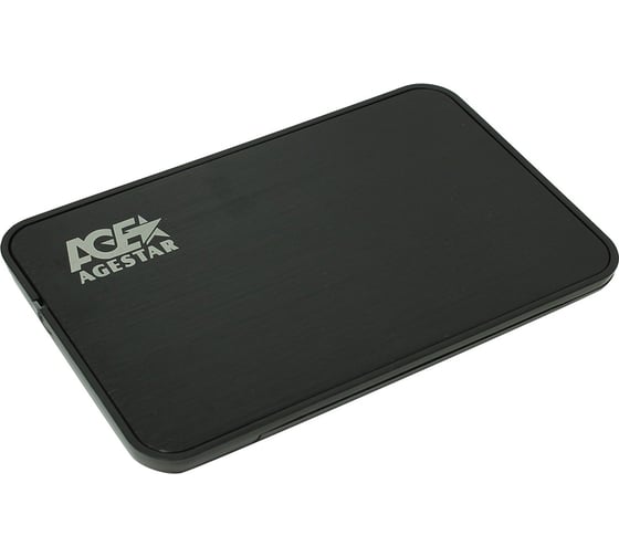 Изображение товара Внешний корпус AgeStar USB 2.0 2,5" SATA, сталь+пластик,черн,безвинт.констр, SUB2A8 (BLACK)